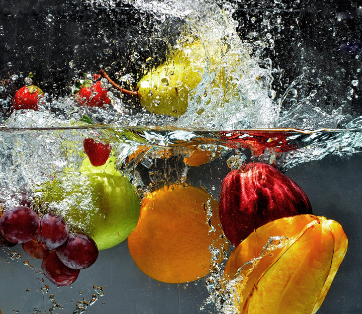 Queence Ceranfeldabdeckung Obst und Beeren Induktionsherd-Abdeckung 60x52 cm | Herdabdeckplatte aus
