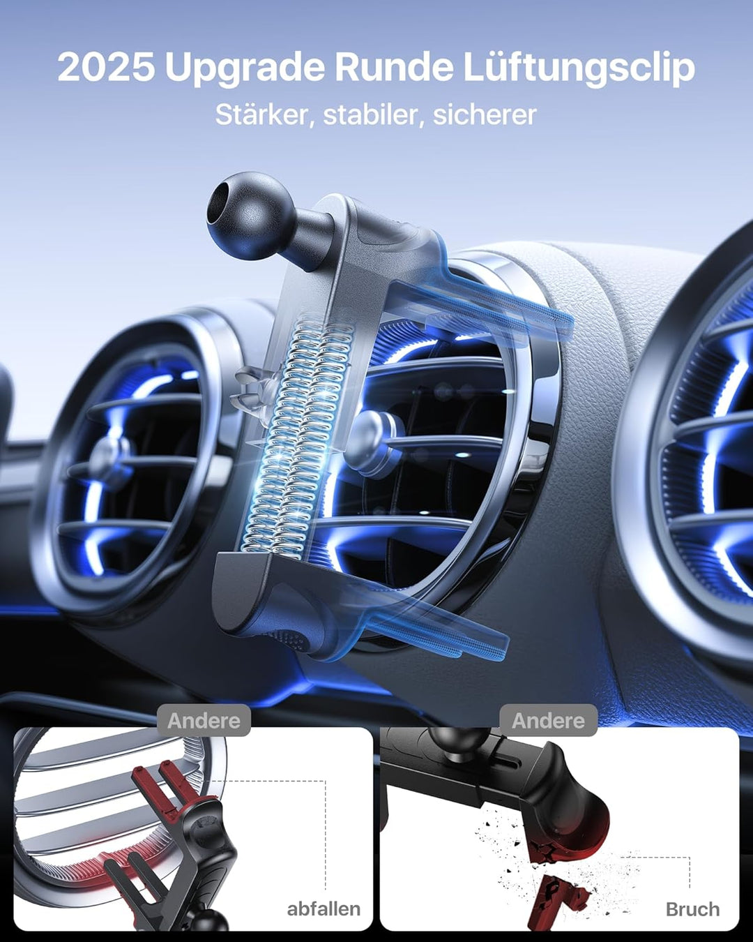 andobil Handyhalterung Auto für MagSafe Autohalterung Runde lüftung[20xN56 Stärkste Magnete]Magnet K