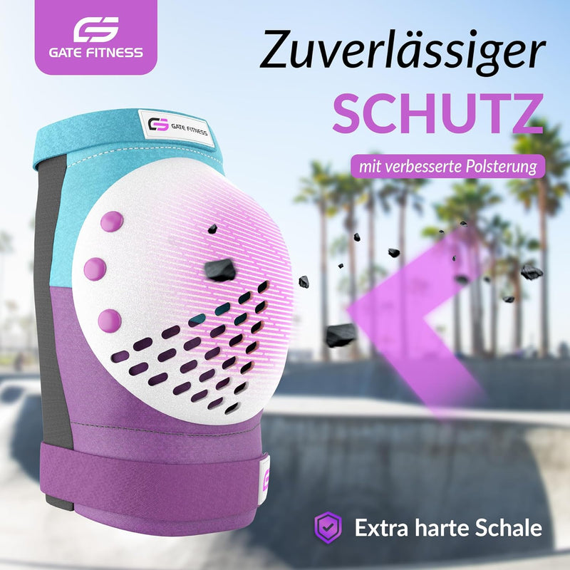 GATE FITNESS® Protektoren Set für Kinde & Erwachsene - Schutzausrüstung Set [6 Teilen] Knieschützer