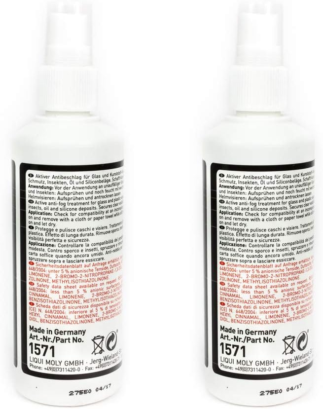 LIQUI MOLY Motorbike Visier Reiniger Spray Visierreiniger Helm 2 Stück á 100 ml