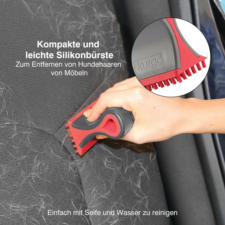 Kurgo Shed Sweeper - Hundehaarenentferner für Auto, Teppich und Polster - Leichte Silikonbürste - Wi
