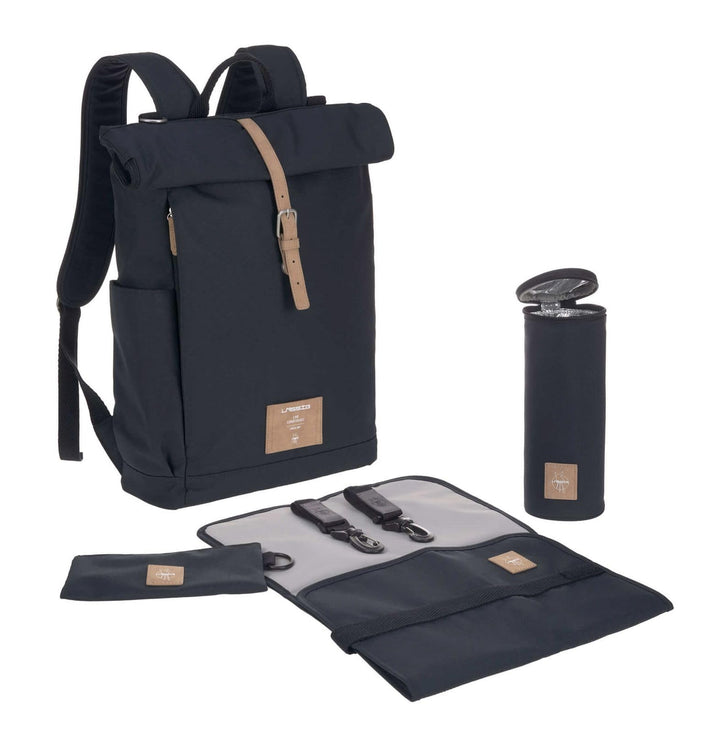LÄSSIG Wickeltasche, Wickelunterlage, Kinderwagenbefestigung, Flaschenhalter nachhaltig produziert/G