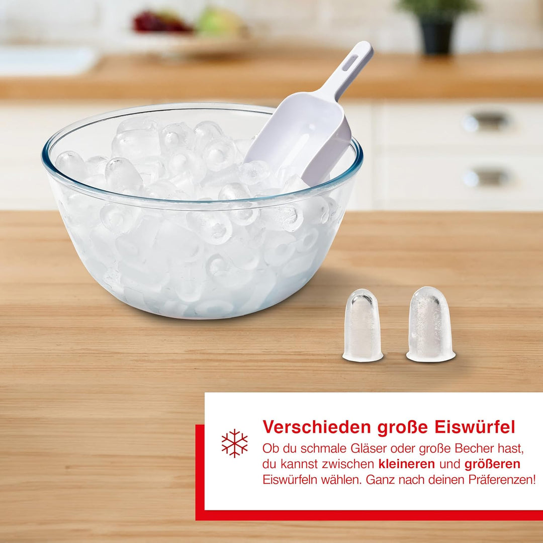 Solis Ice Cube Express Eiswürfelmaschine, 8 Eiswürfel in 8 Minuten, Ice Cube Maker mit einstellbarer
