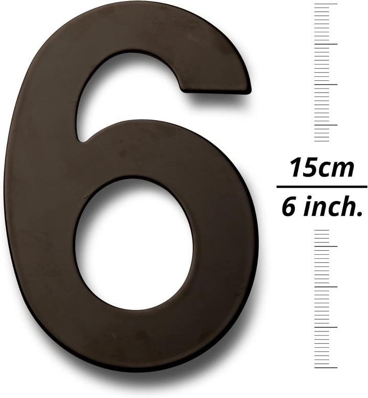 HASWARE 304 Edelstahl Moderne Hausnummer 6 Zoll/15cm Stilvolle Tür Alphabet Plakette für Strasse Hom