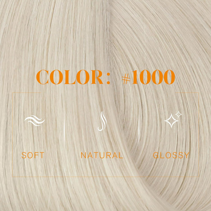 Easyouth Remy Human Hair Bundles Haartressen Echthaar 14 Zoll Farbe Weisse Blondine 70g Remy Human H
