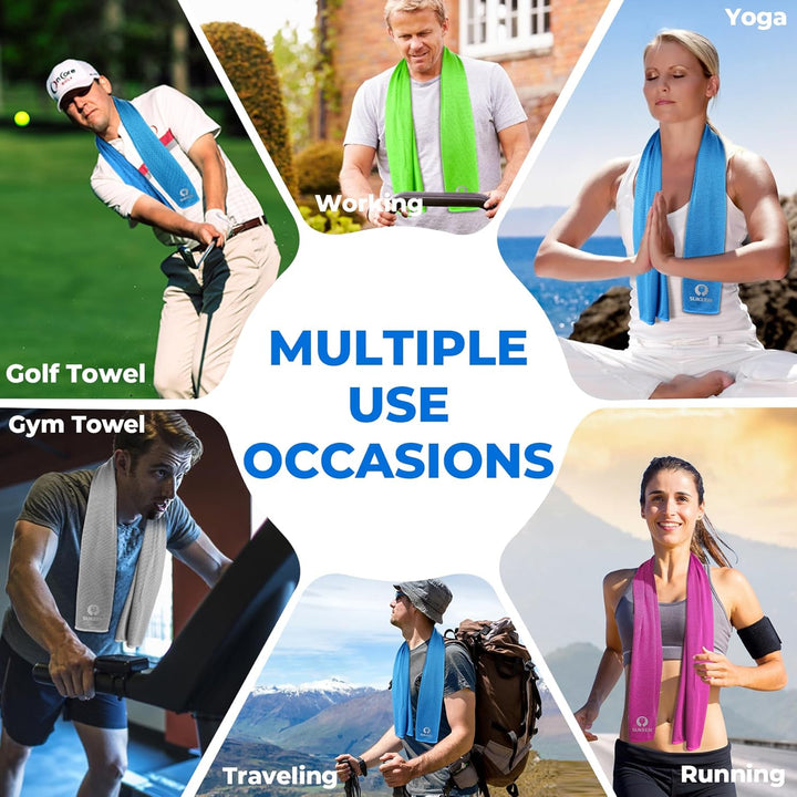Sukeen Kühlendes Handtuch, Sport Cooling Towel für Hals und Körper, Schweisshandtuch schnelltrocknen