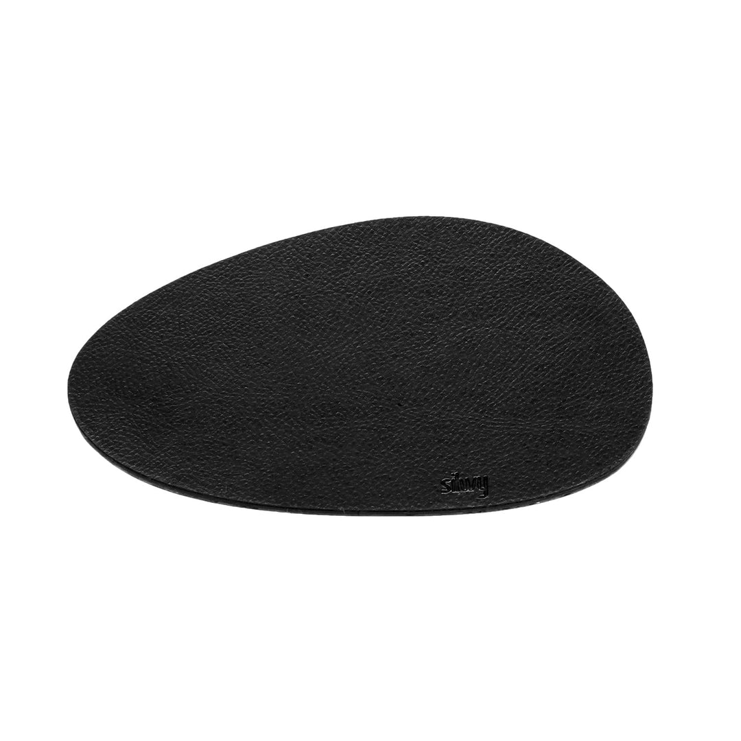 silwy® Metall-Nano-Gel-Platzset Black (small) in Lederoptik für rutschfeste Magnet-Gläser - abwaschb
