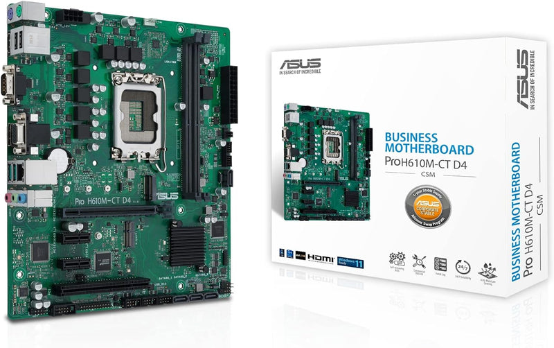 ASUS Pro H610M-C D4-CSM Business Mainboard Sockel Intel LGA 1700 (mATX, PCIe 4.0, ASUS COM Debug Hea