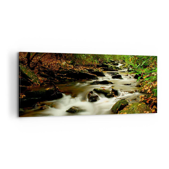 Wandbilder Dekoration Wohnzimmer Bäume Strom Felsen Panorama Bilder auf Leinwand 120x50cm Leinwandbi