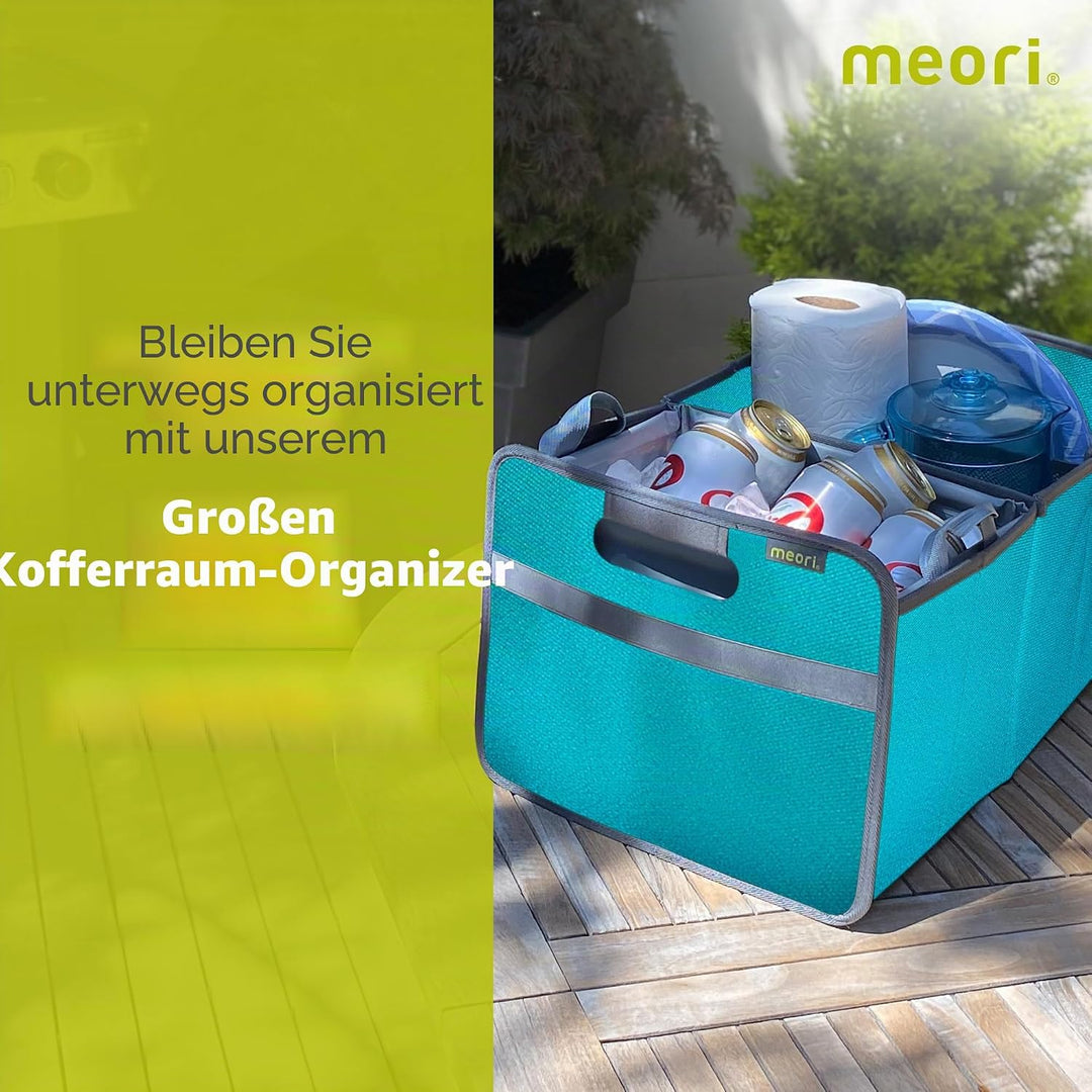 Meori Aufbewahrungsbox faltbar Traglast 30 kg - 50cm 32cm 27.5cm Grösse L Box Azur, Box Azur