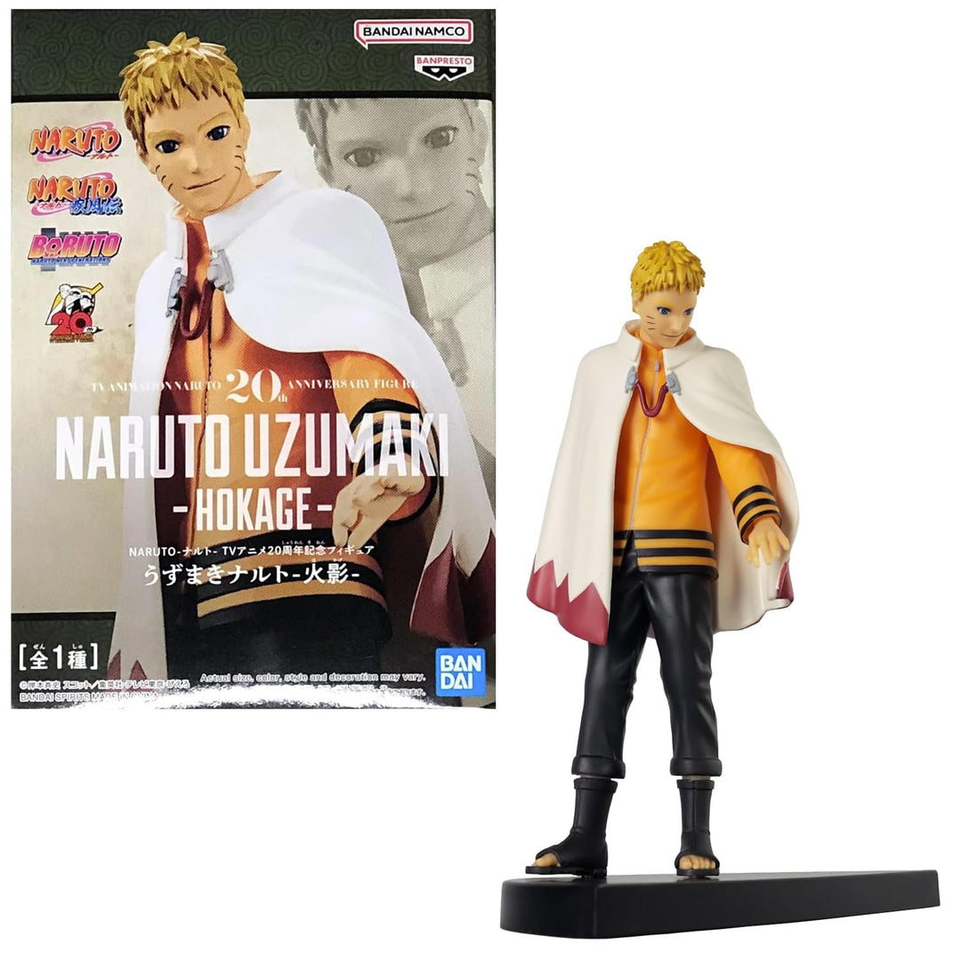BANPRESTO Figur Statue Uzumaki Naruto Hokage 20th Anniversary BAN19134 - Höhe 16cm - Mehrfarbig