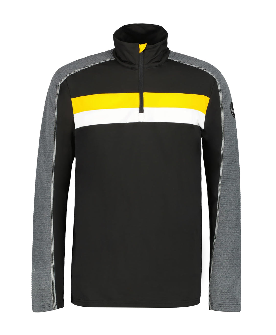 ICEPEAK Fenner Langarm-Shirt für Herren M Schwarz - Grau - Gelb - Weiss, M Schwarz - Grau - Gelb - W