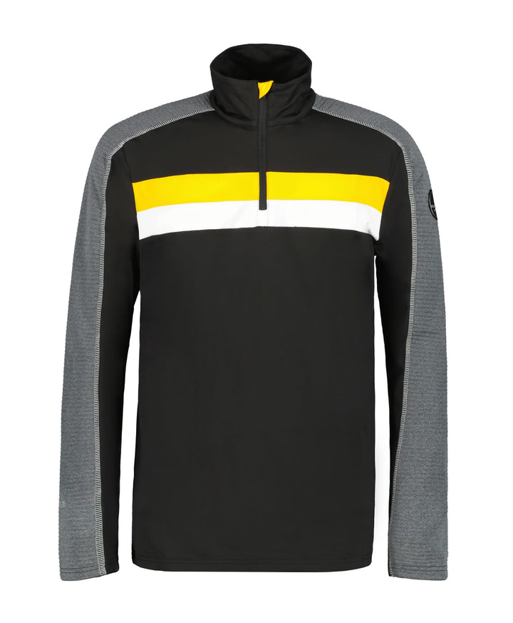 ICEPEAK Fenner Langarm-Shirt für Herren M Schwarz - Grau - Gelb - Weiss, M Schwarz - Grau - Gelb - W