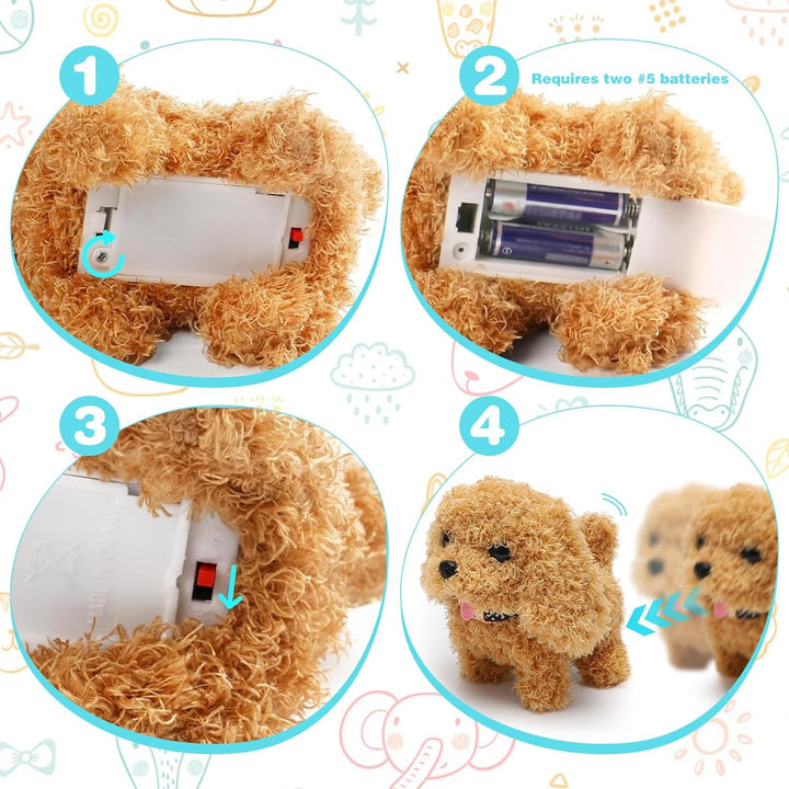 RANJIMA Hund Spielzeug, Hund der Läuft und Bellt Kuscheltier Interaktives Spielzeug Elektronische Ha