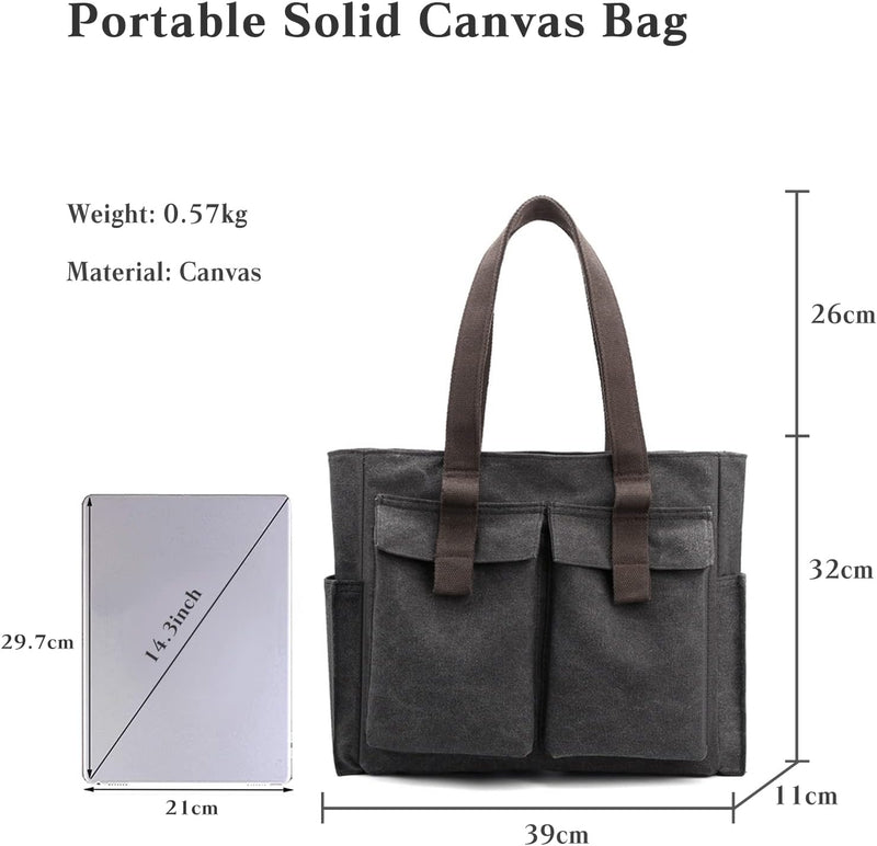 CORIOS Canvas Schultertasche Damen Handtasche Grosse Kapazität Tragetasche Casual Henkeltaschen Mult