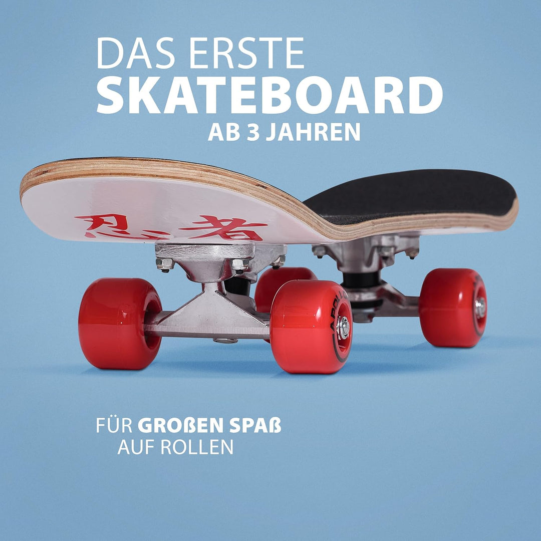 Apollo Kinder Skateboard, kleines Komplett Board mit ABEC 3 Kugellagern und Aluminium Achsen, Coole