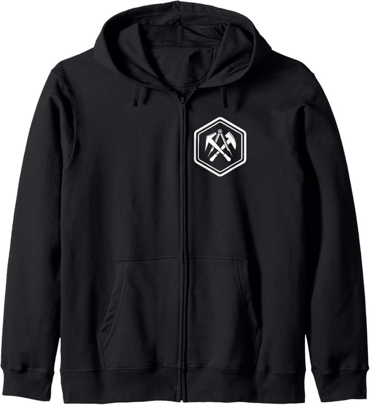 Dachdecker - Traditionelles Sechseckiges Zunftzeichen Logo Kapuzenjacke