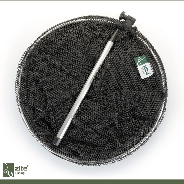 Zite Fishing Setzkescher Gummiert 3,50m | Fischnetz Setz Ansitz mit Tasche &amp; Erdspeer | Fischschonen