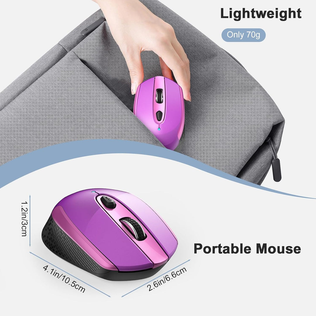 Maus Kabellos USB C, Funkmaus Batterie Klein 2.4G Computer Maus mit USB C Empfänger 3 Verstellbare D