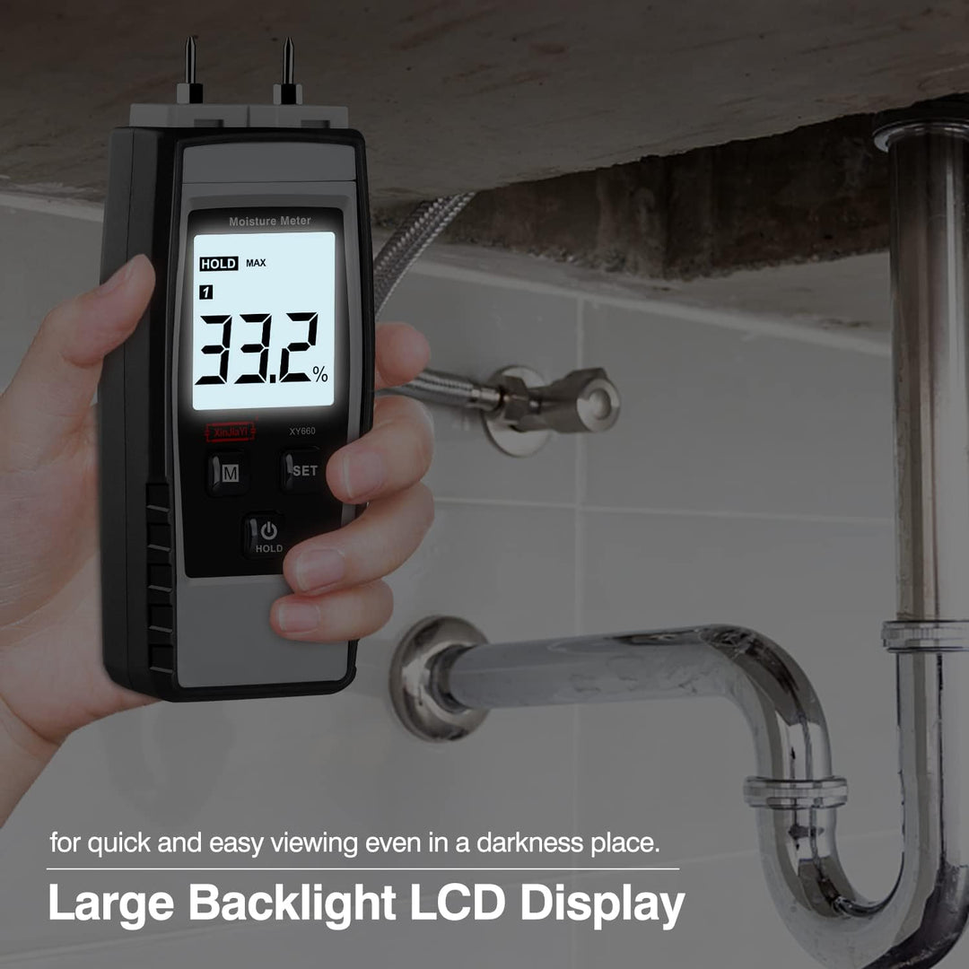 XinJiaYi Digitaler holzfeuchtemessgerät, 8-in-1 Feuchtigkeitsmessgerät Wand, Holzfeuchtemesser für B