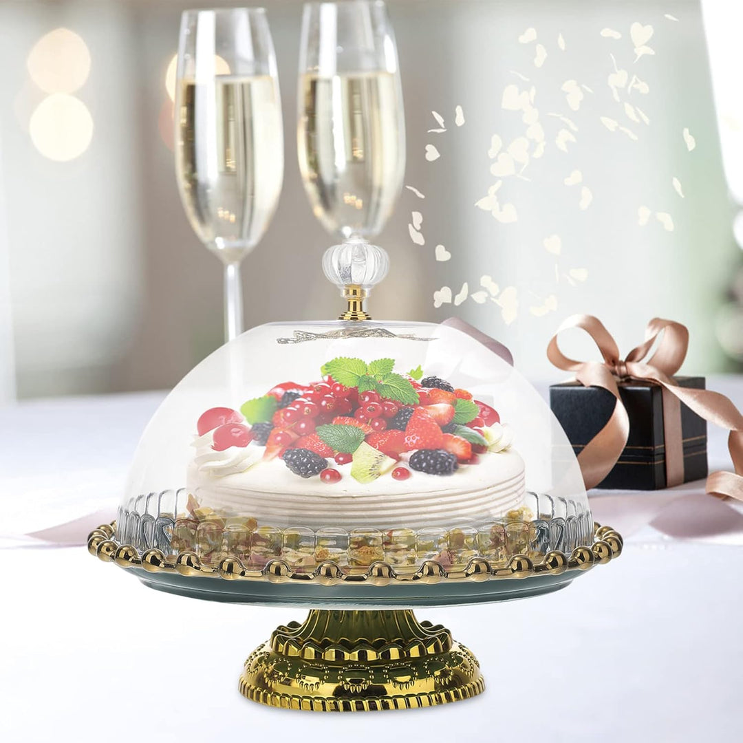 YARNOW Kuchenständer Glasglocke Kuchenglocke Tortenhaube Käseglocke Keramik Käseplatte Dome Fliegenh