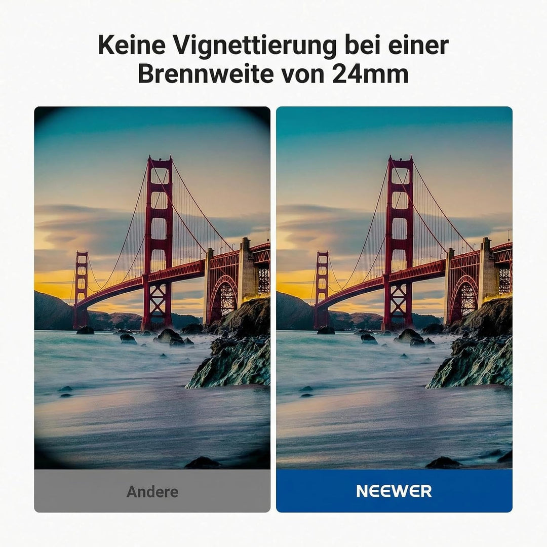 NEEWER BASICS 52mm variabler ND Filter, ND2-400 1-9 Stops Lichtreduzierung, drehbarer variabler Grau