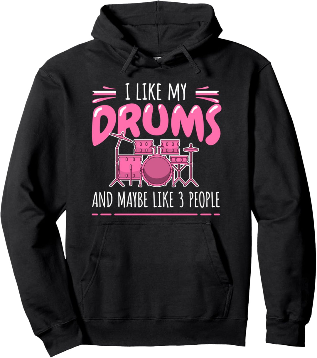 Lustiger Schlagzeugerin Mädchen Drummer Percussion Spruch Pullover Hoodie