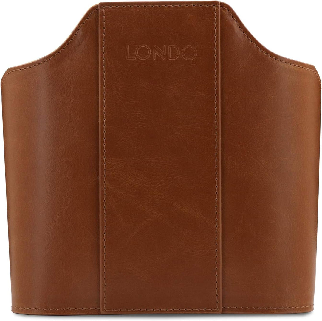 Londo Leder Fernbedienung Organizer und Halter mit Tablet Fach, Fernbedienungshalter (Hellbraun) &amp; L