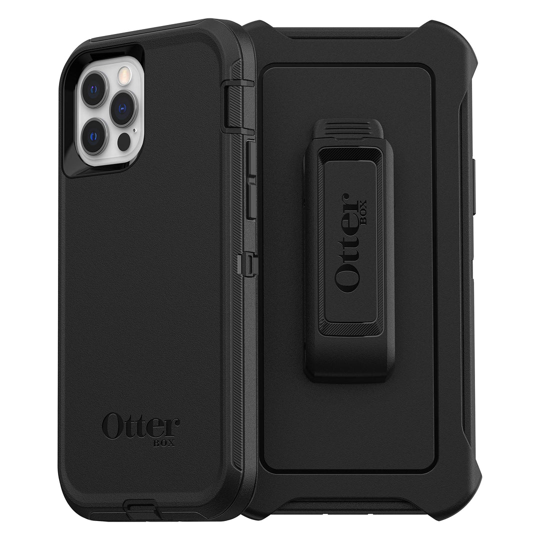 OtterBox Defender Series Schutzhülle für iPhone 12 und iPhone 12 Pro, Schwarz, Schwarz
