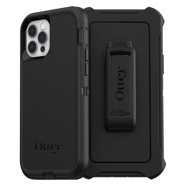 OtterBox Defender Series Schutzhülle für iPhone 12 und iPhone 12 Pro, Schwarz, Schwarz