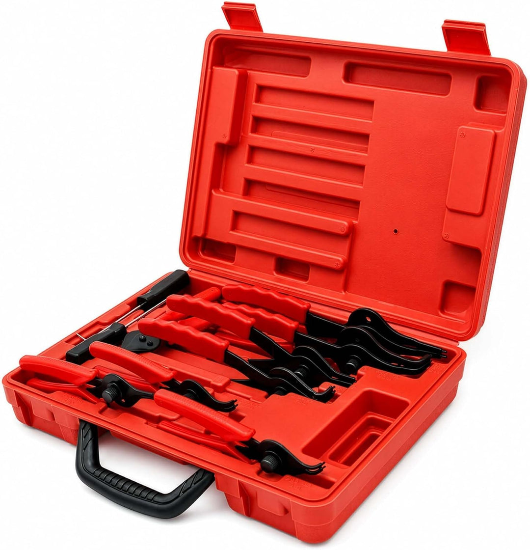 Wiltec Sprengring Zange 11 teilig, 12,7-203 mm, Seegeringzange für Aussenringe und Innenringe, Siche
