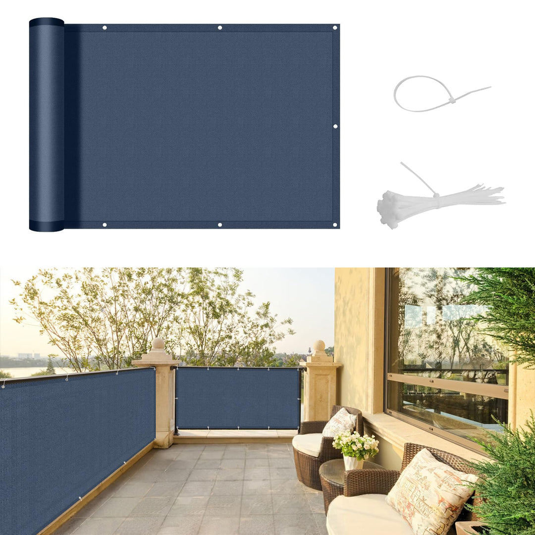 SUNNY GUARD Balkon Sichtschutz Wetterfest 90x500cm Balkonverkleidung Balkonabdeckung Balkonumspannun