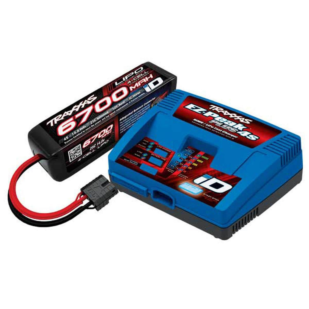 Traxxas Ladegerät 2981G + 1 x Lipo 4S 6700mAh 2890X Steckdose 2998G
