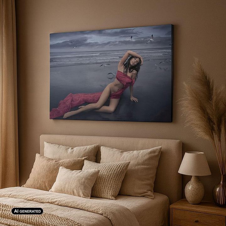 ARTTOR Bilder auf Leinwand Modell Möwe Vogel Natur Leinwandbild 70x50cm Wandbilder Dekoration Wohnzi