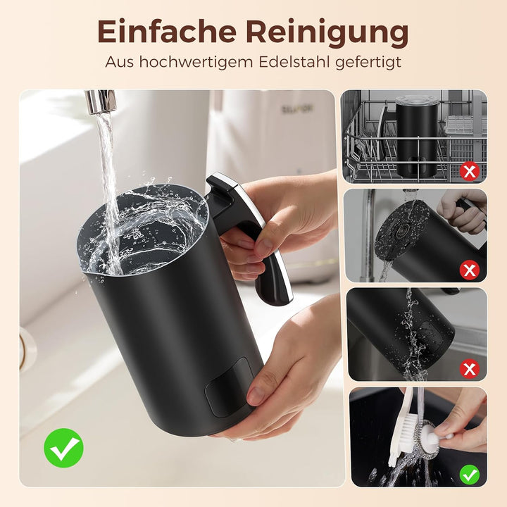 Elektrischer Milchaufschäumer 6-in-1, Milchschäumer, Milk frother 420ml, Milchaufschäumer, Milk foa