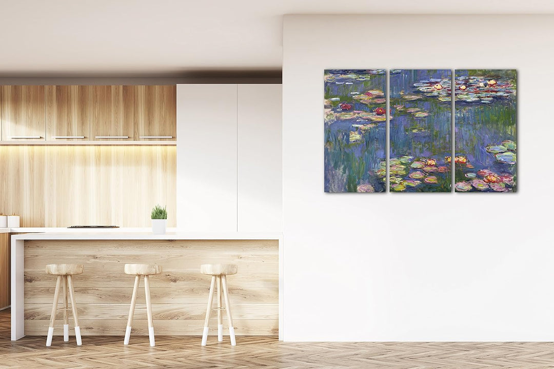 Printed Paintings Leinwand 3-teilig(120x80cm): Claude Monet - Seerosen 120x80 cm (3-teilig ), 120x80