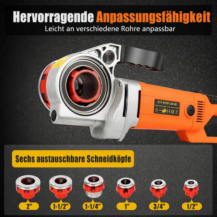 Begoniape 220V 2300W Elektrischer Rohreinfädler, Gewindeschneider Gewindeschneidkluppe, Schneidklupp