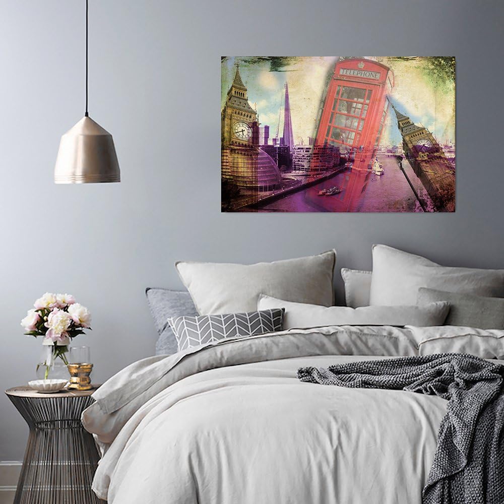 Feeby Frames, Leinwandbild, Bilder, Wand Bild, Wandbilder, Kunstdruck 70x100cm, TAMISE, LONDON, STAD