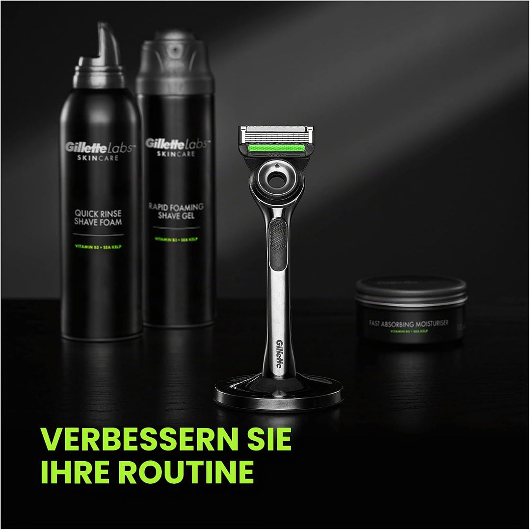 Gillette Labs mit Peelingstange, Rasierer für Herren, 1 Griff – 1 Nachfüllklinge, Black