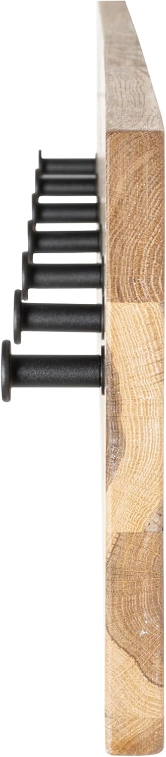 HAKU Möbel Wandgarderobe, Massivholz, eiche geölt-schwarz, B 80 x T 6 x H 20 cm Eiche Geölt-schwarz