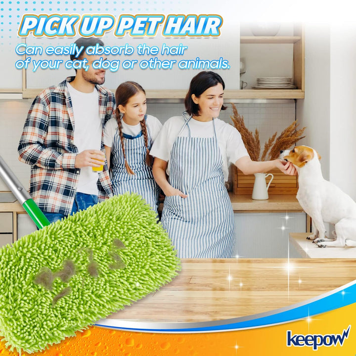 KEEPOW Wiederverwendbare Bodentücher für Swiffer Bodenwischer, Absorbierende Mikrofaser für Swiffer