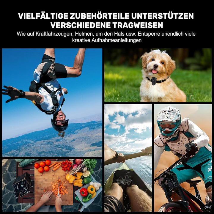 360°Action Cam 1080P Magnetische Taschen-Daumenkamera 120° Weitwinkel Action Kamera, Motorrad Bodyca
