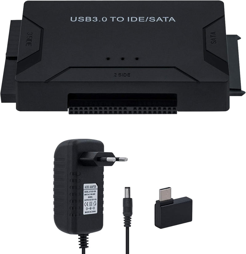 Mcbazel USB 3.0 zu IDE/SATA Konverter Festplattenadapter, Externes Kit für 2.5"/3.5" SATA/SSD HDD Fe