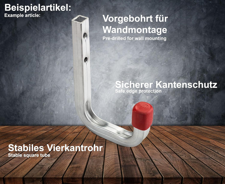 8 x Wandhaken 140 x 115 mm Gerätehalter Universalhaken Allzweckhaken 8 Stück - 140 x 115 mm, 8 Stück