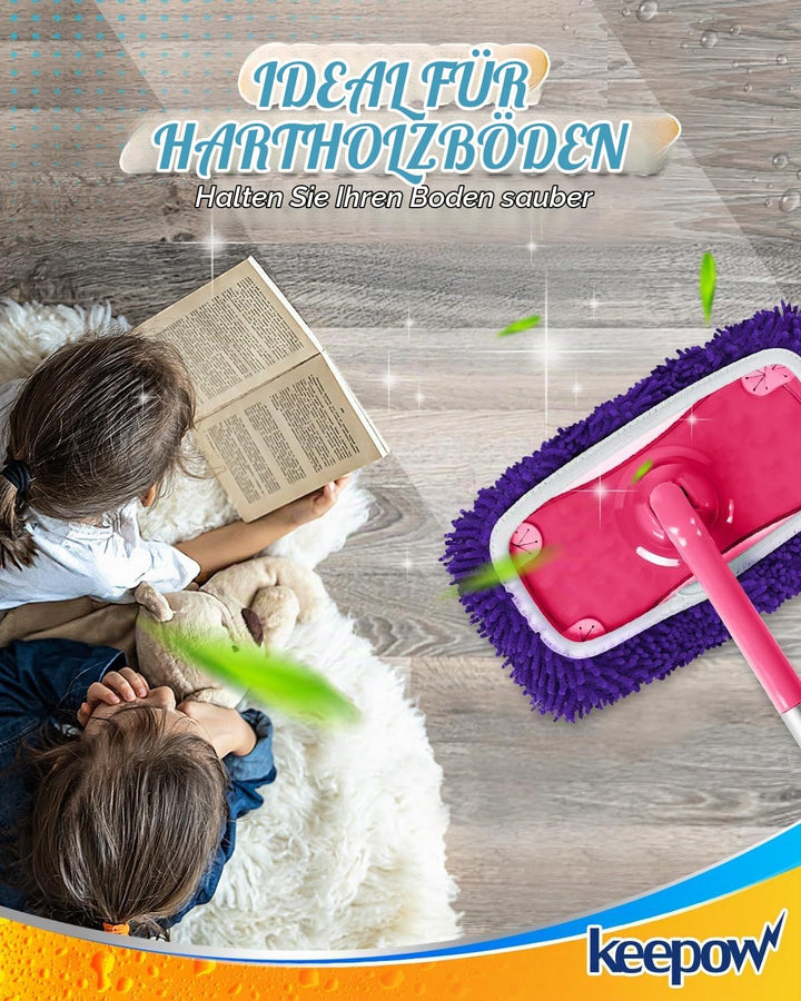 KEEPOW 12 Stück für Swiffer Feuchte Bodentücher - 6 Farben, Zoniert für den Einsatz, Chenille-Materi