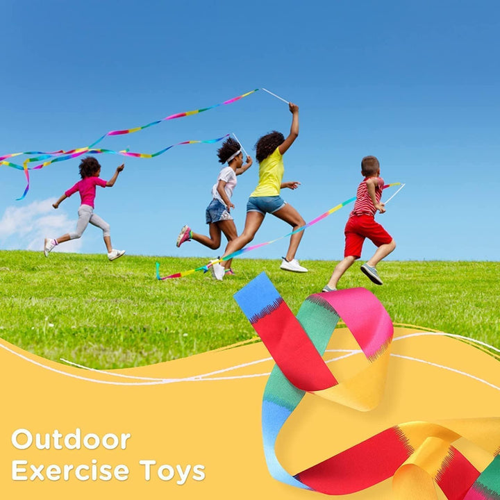 Mr Rex 20 Stück Mehrfarbig Gymnastikband Tanzband Schwungband mit Stab Kinder Mädchen, Karneval Zirk