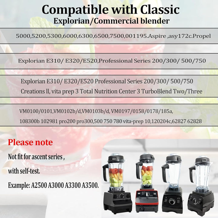Aufgerüstet für Vitamix Mixer-Krug mit 1,8 l Fassungsvermögen, Ersatz für Vitamix 5200, 5000, 5300,