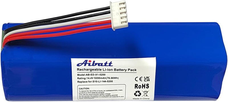 Aibatt 14.8V 5200mAh Li-lon Akku, Ersatzakku für Ecovacs Deebot T8 Pure,T8+, Deebot T9, Deebot T10,