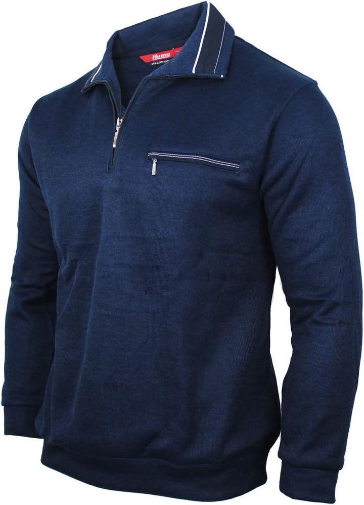 Soltice Herren Langarm Sweatshirt mit Brusttasche, Gestreifter Strickpullover mit Kragen, Meliert, W