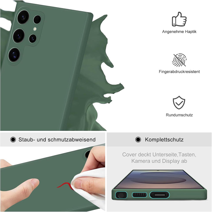 Handyhülle für Samsung Galaxy S25 Ultra Hülle [Material-Upgrade] Soft Silicone Case mit Mikrofaserfu